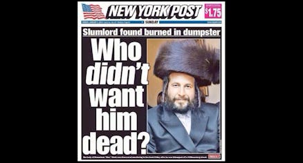 A New York Post cover with Max Stark on it