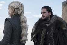 Jon Snow approaching Daenerys Targaryen in 'Game of Thrones'