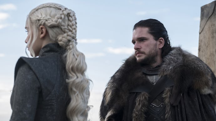 Jon Snow approaching Daenerys Targaryen in 'Game of Thrones'
