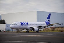 Airplane of Air France on an airport runway