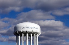 The top of the Flint Water Plant which has been a discussion among climate activists