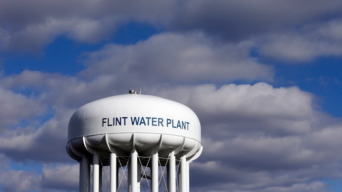The top of the Flint Water Plant which has been a discussion among climate activists