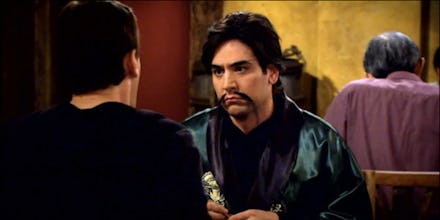 A scene from How I Met Your Mother where Ted Mosby's character is doing Yellowface