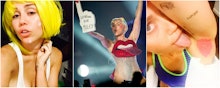 Collage of wicked Miley Cyrus photos