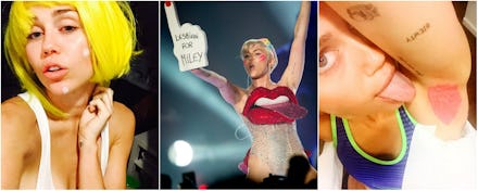 Collage of wicked Miley Cyrus photos