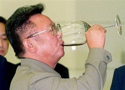 Kim Jong-il drinking Hennessy