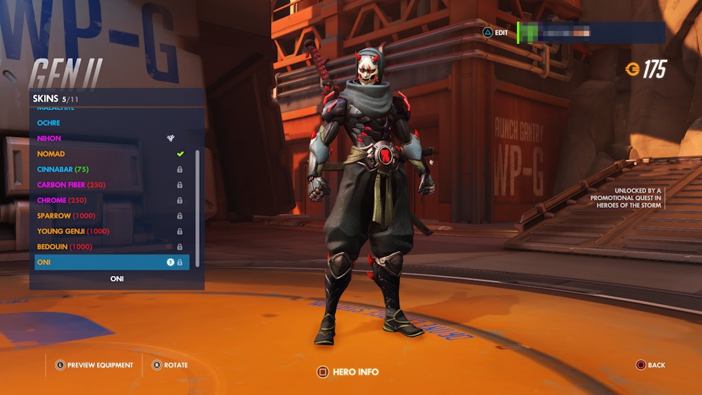Overwatch Genji Oni Skin The Quickest Method To Get It Free On Pc Xbox One And Ps4