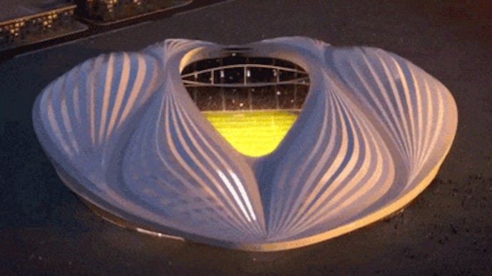 A stadium in Qatar that is shaped like a vagina