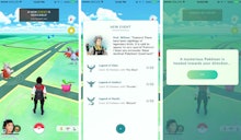 Screenshots from pokemon go legendary birds update