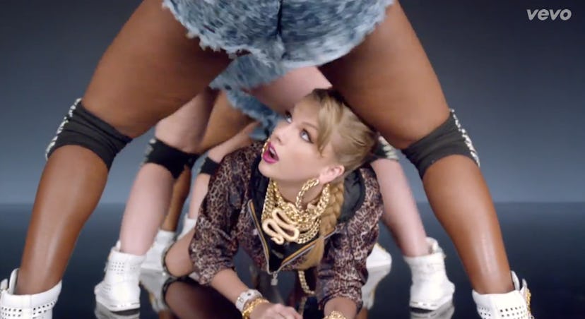 Screenshot from "Shake It Off" by Taylor Swift music video