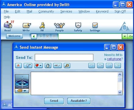 The interface of an instant messaging app on Dell that the NSA now has access to