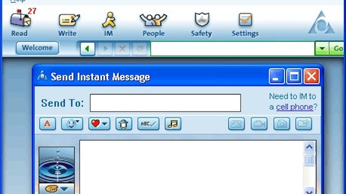 The interface of an instant messaging app on Dell that the NSA now has access to