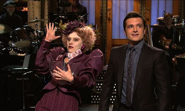 Josh Hutcherson in a formal suit as a host in Saturday Night Live 