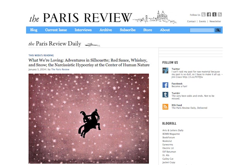 The literary Blog The Paris Review Daily