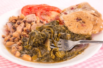 Collard greens with black-eyed peas