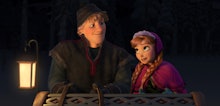 Elsa and Kristoff in the new Frozen movie, which was declared the most progressive Disney movie yet