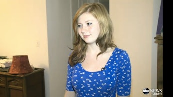  Miranda Larkin in a blue shirt on ABC News
