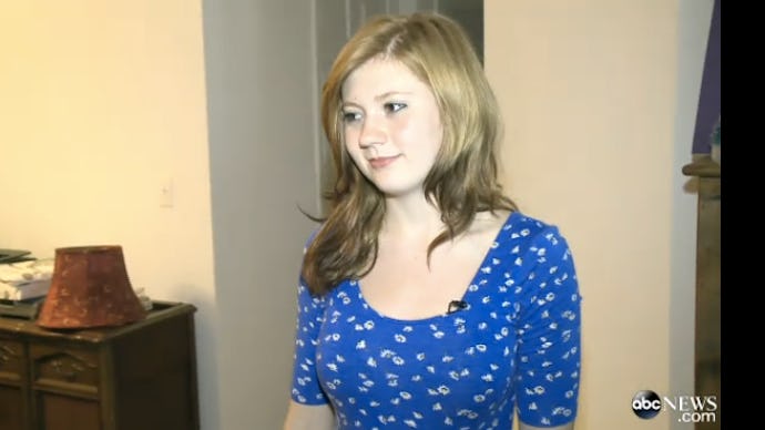  Miranda Larkin in a blue shirt on ABC News