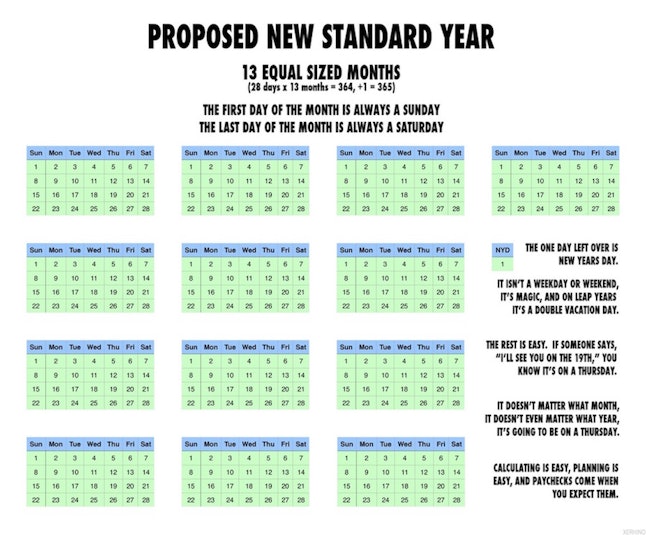 This 13 Month Calendar Proposal On Reddit Would Make Our Lives So Much Better