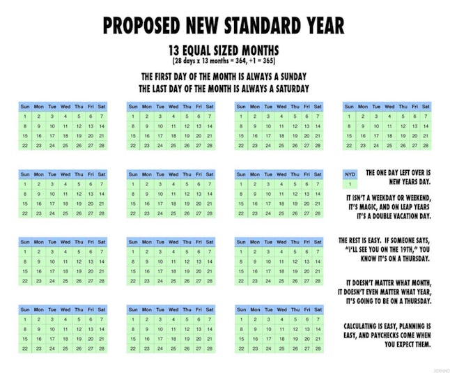 This 13 Month Calendar Proposal On Reddit Would Make Our Lives So Much Better This 13 Month Calendar Proposal On Reddit Would Make Our Lives So Much Better