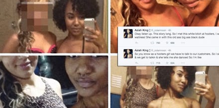 A collage of photos of a woman who wrote about a weekend filled with sex and guns which the internet...
