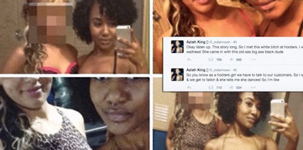 A collage of photos of a woman who wrote about a weekend filled with sex and guns which the internet...
