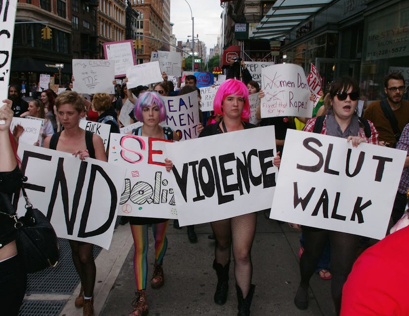 Scene from the feminist protest