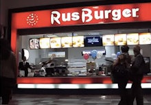 Rus Burger in a food court in a mall in Crimea as a substitute for McDonalds