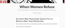 Blurred out top part of a tumblr article about a woman who was shot by a man after she refused inter...