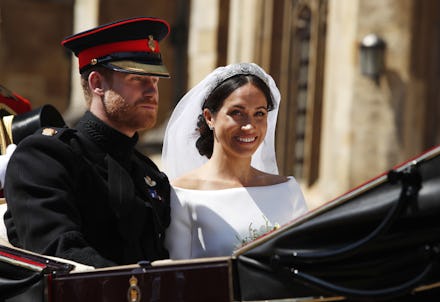 Prince Harry and Meghan Markle at their all-day royal wedding celebration