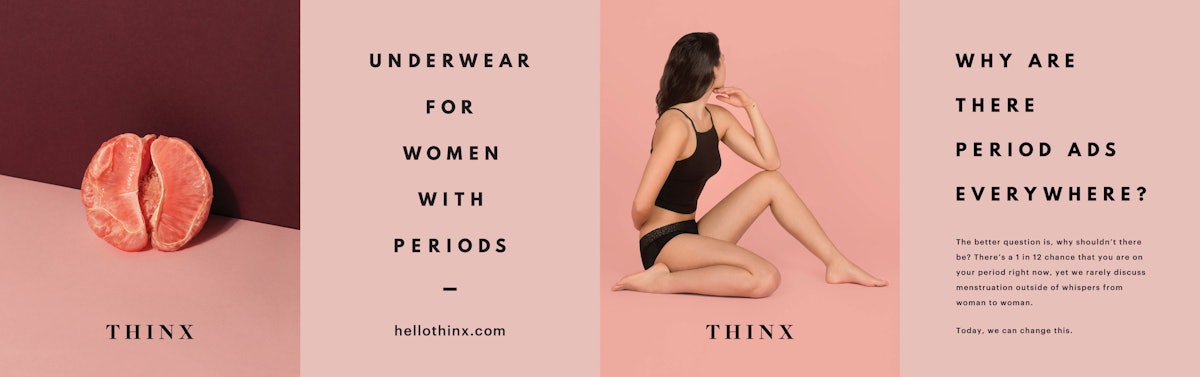 Ads for THINX period underwear might be too lewd for the NYC subway.