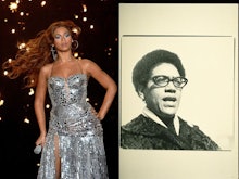 A collage of Audre Lorde's and Beyoncé's photos