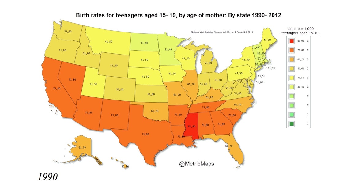 teen pregnancy rates by state