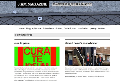 The literary Blog 3:AM Magazine