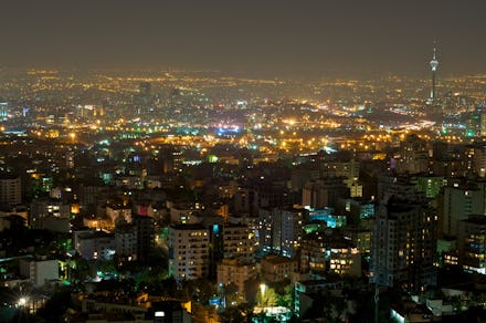 The skyline of teheran in iran