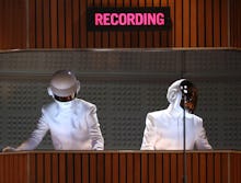 Daft Punk electronic duo during their performance