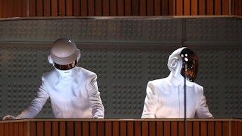Daft Punk electronic duo during their performance