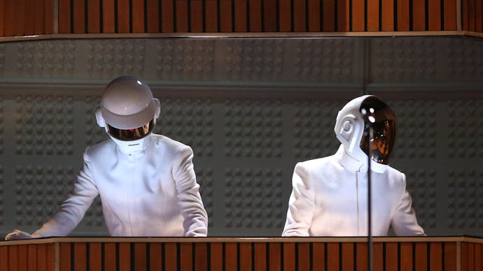 Daft Punk electronic duo during their performance