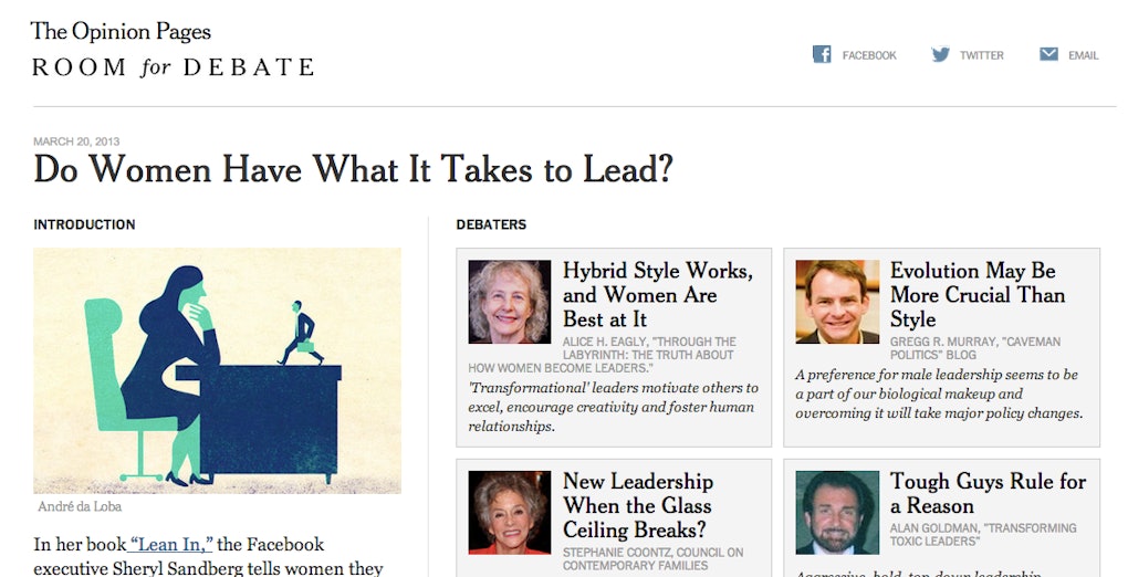 The New York Times Asks Do Women Have What It Takes To Lead Uh Yes