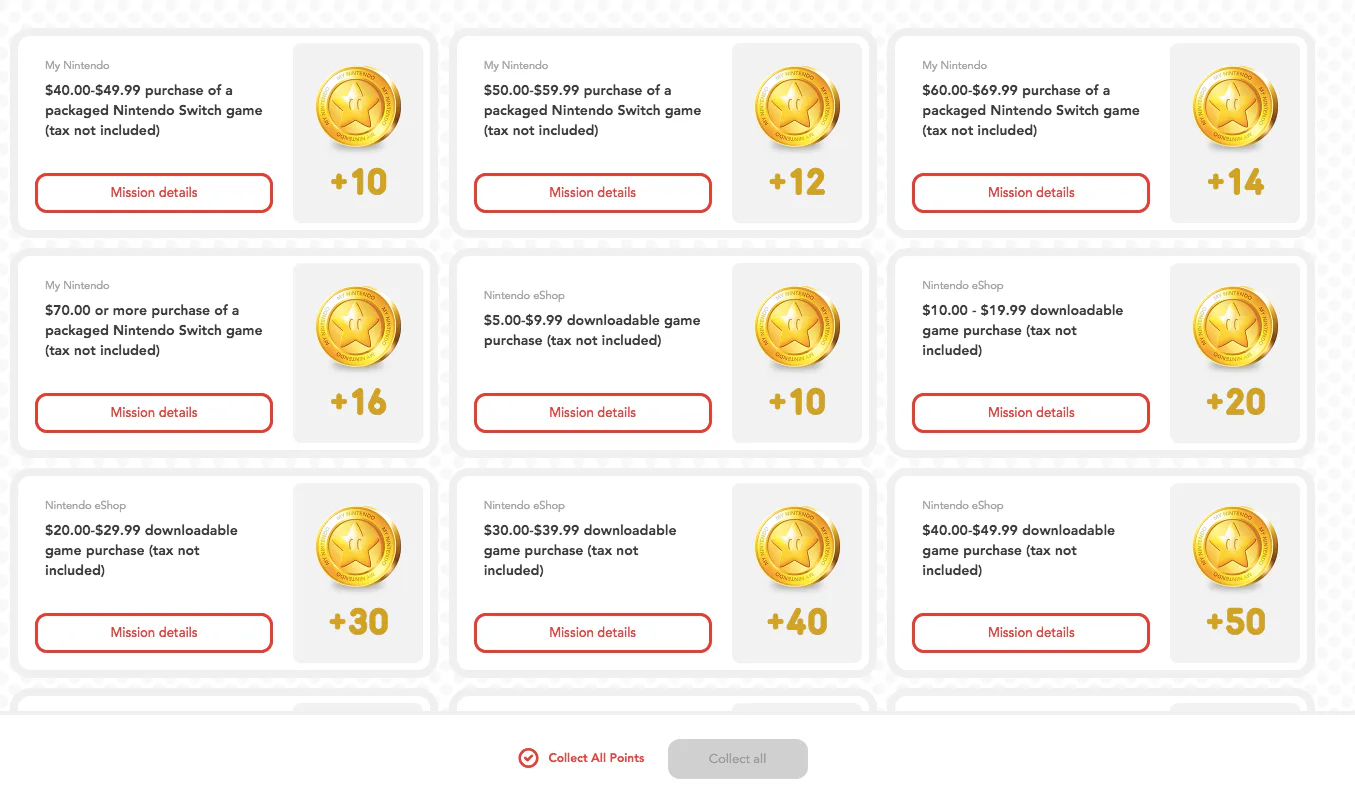 Nintendo Switch Games: My Nintendo rewards values digital downloads ...