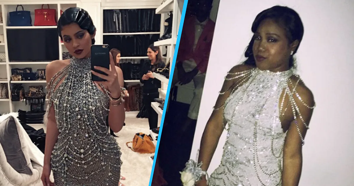 kylie jenner inspired prom dress Kylie Jenner (@kyliejenner) wears custom McQueen to the Vanity Fair Oscar's Party, Los Angeles 15th March 2026. A corseted dress with slashed hip detail in black crepe satin, finished with jet