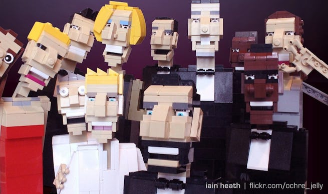 LEGO recreation of a selfie from the Oscars