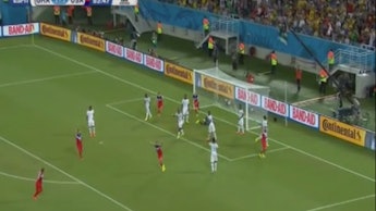 A screenshot of the USA-Ghana soccer match with the score being 1:1 during the 85th minute