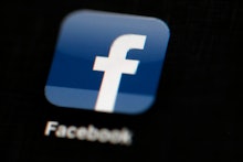 Facebook application icon on a mobile phone home screen
