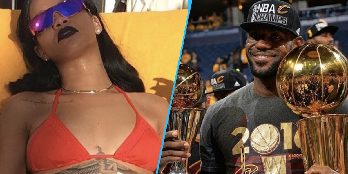 LeBron James Rubs Rihanna's Pregnant Belly In Sweet Embrace At Louis  Vuitton Show