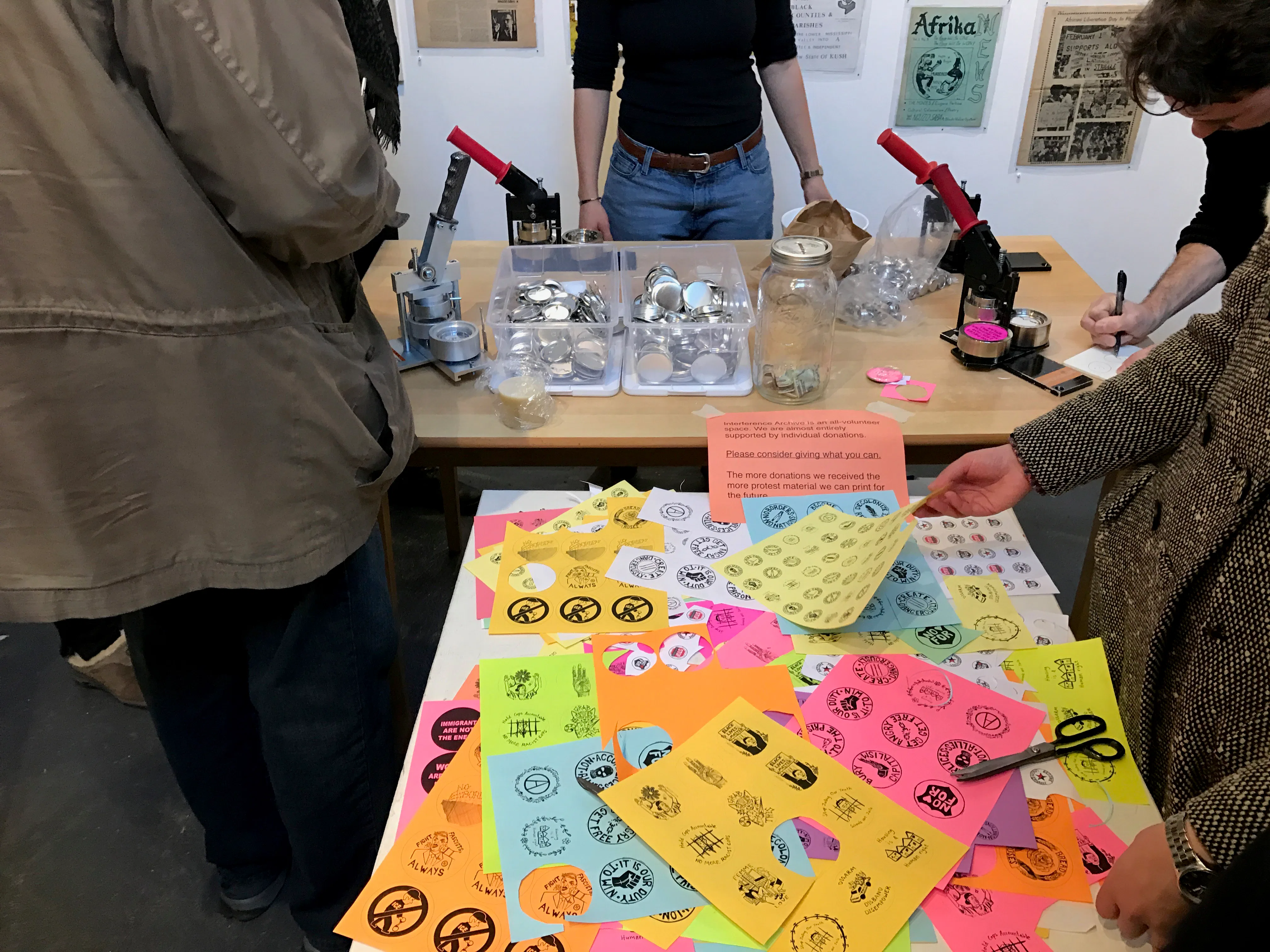 Brooklyn activists make free protest swag at propaganda party