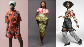 Models wearing clothing designed by african designers