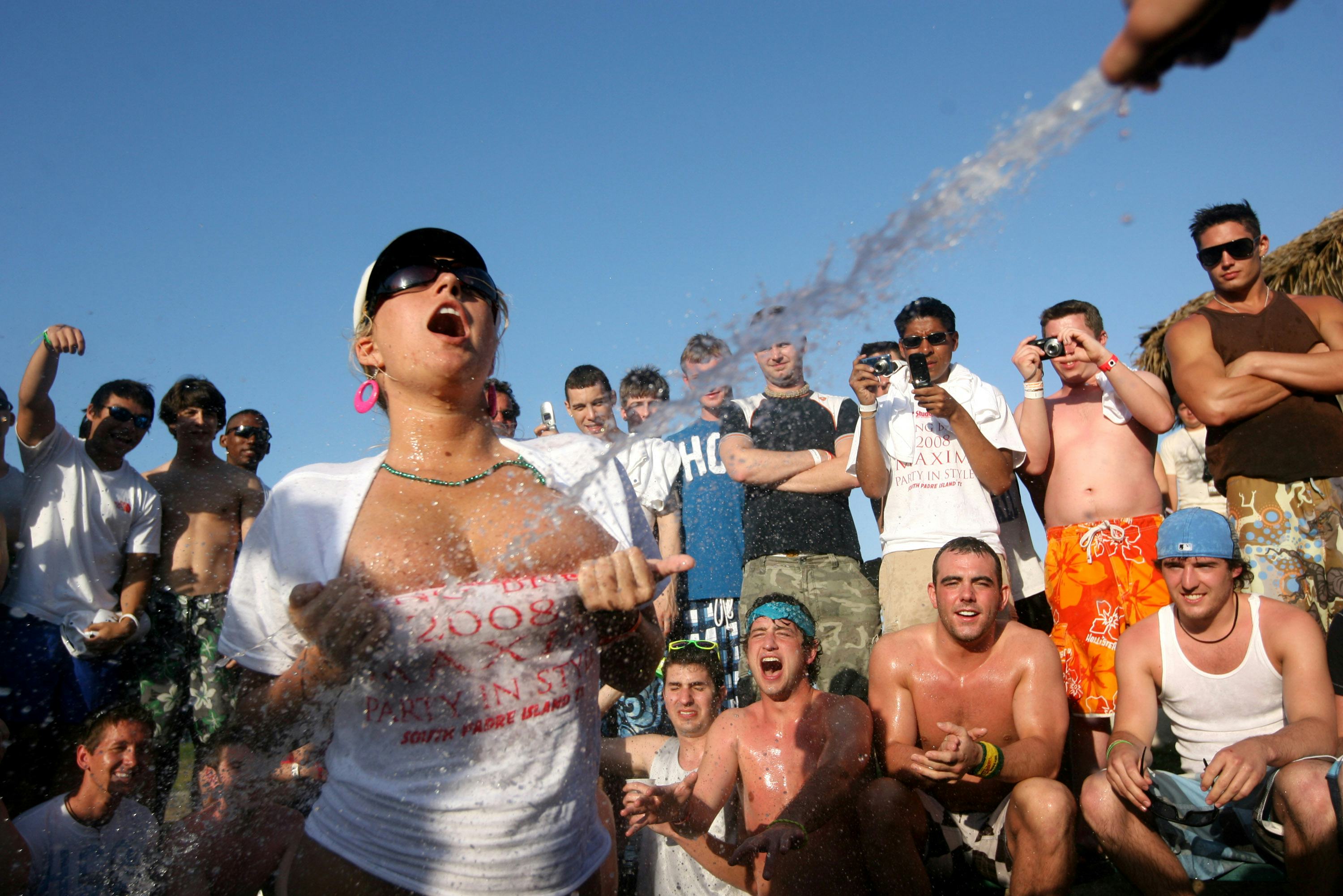 A wet T-shirt party