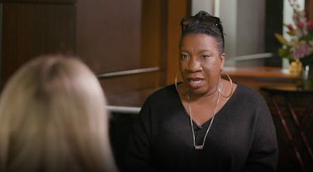 Tarana Burke speaking about the metoo movement to another woman