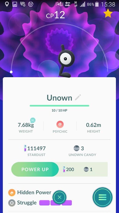 Shiny Unownb or Unownc or Unownd Unownh or Unownn or Unowno or 